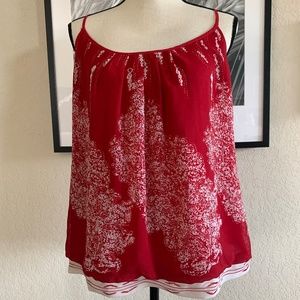 Cabi Chiffon Spaghetti Top Size M Red